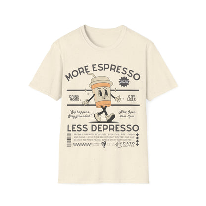 More Espresso Less Depresso (Retro) T-shirt