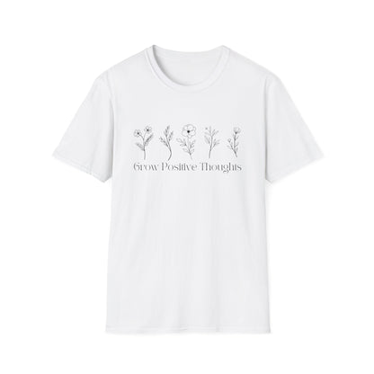 Grow Positive Thoughts (Line Drawing) T-shirt