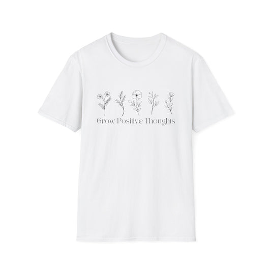 Grow Positive Thoughts (Line Drawing) T-shirt