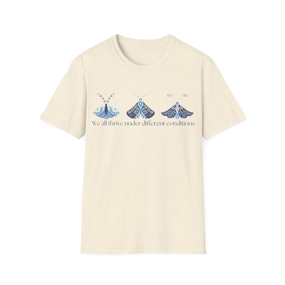 We All Thrive Under Different Conditions (Moths) T-shirt