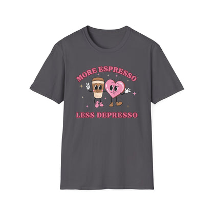 More Espresso, Less Depresso (Coffee & Heart) T-shirt