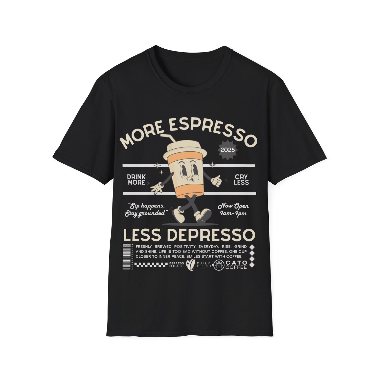 More Espresso Less Depresso (Retro) T-shirt