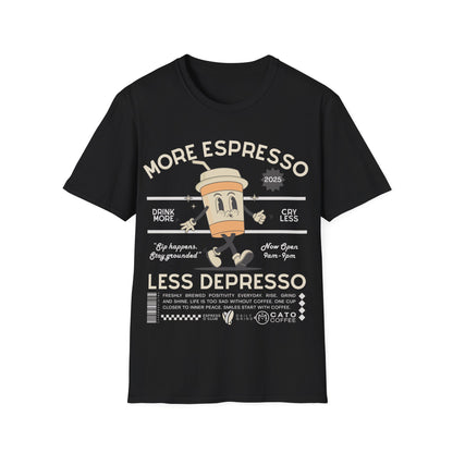 More Espresso Less Depresso (Retro) T-shirt