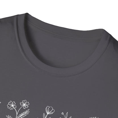 We All Bloom In Our Own Time (Floral Line Art) T-shirt