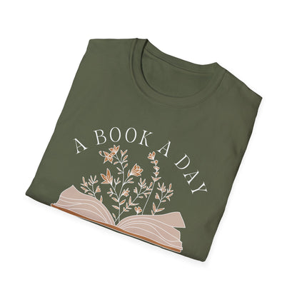 A Book A Day Keeps The Mental Breakdown Away (Botanical) T-shirt