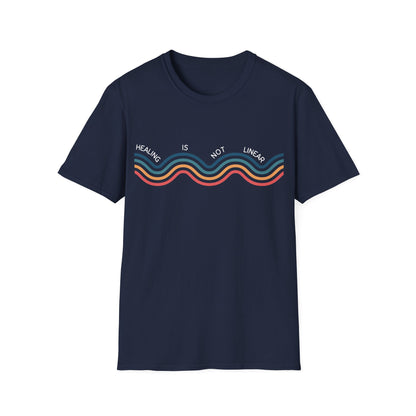 Healing Is Not Linear (Retro Rainbow) T-shirt