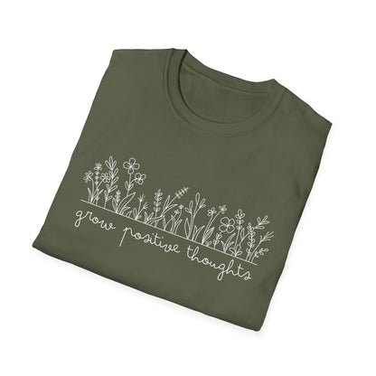 Grow Positive Thoughts (Line Art) T-shirt