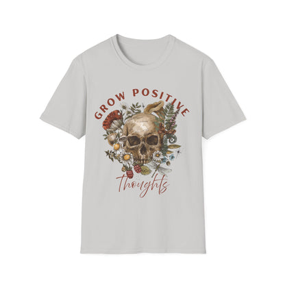 Grow Positive Thoughts (Botanical Skull) T-shirt