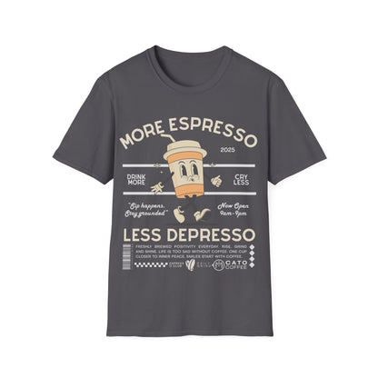 More Espresso Less Depresso (Retro) T-shirt