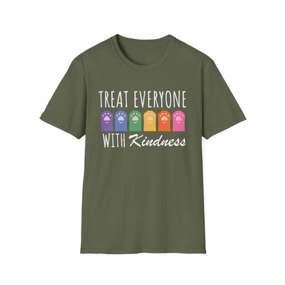 Treat Everyone With Kindness (Rainbow Paws) T-shirt