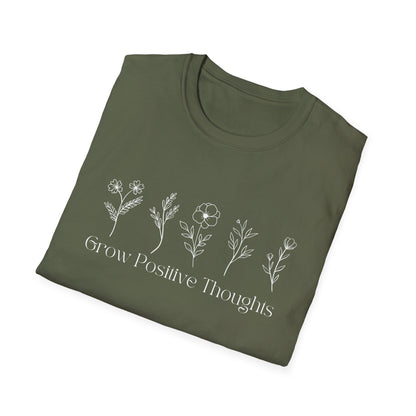 Grow Positive Thoughts (Line Drawing) T-shirt