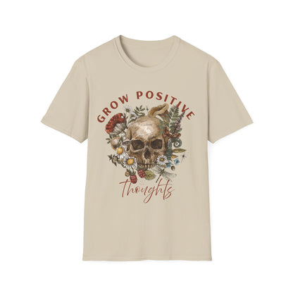 Grow Positive Thoughts (Botanical Skull) T-shirt