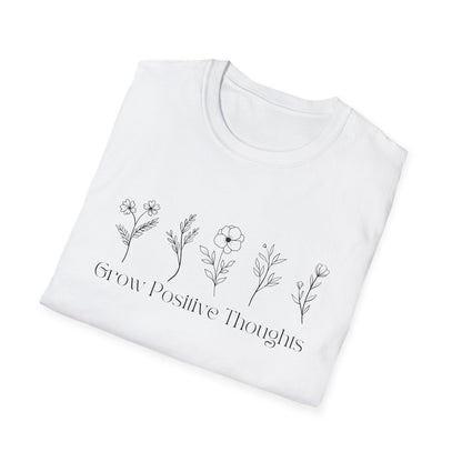 Grow Positive Thoughts (Line Drawing) T-shirt