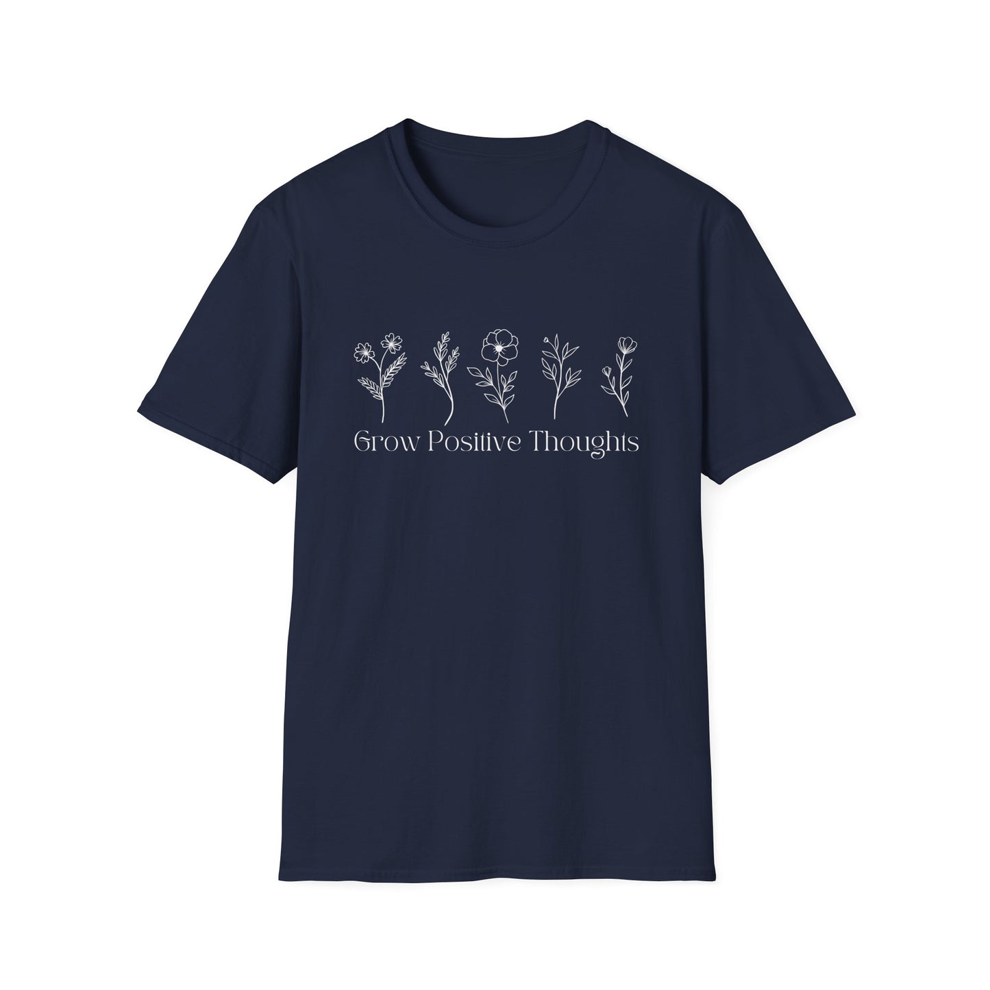 Grow Positive Thoughts (Line Drawing) T-shirt