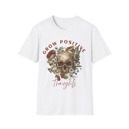 Grow Positive Thoughts (Botanical Skull) T-shirt