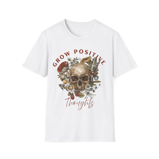 Grow Positive Thoughts (Botanical Skull) T-shirt