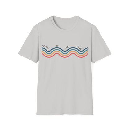 Healing Is Not Linear (Retro Rainbow) T-shirt