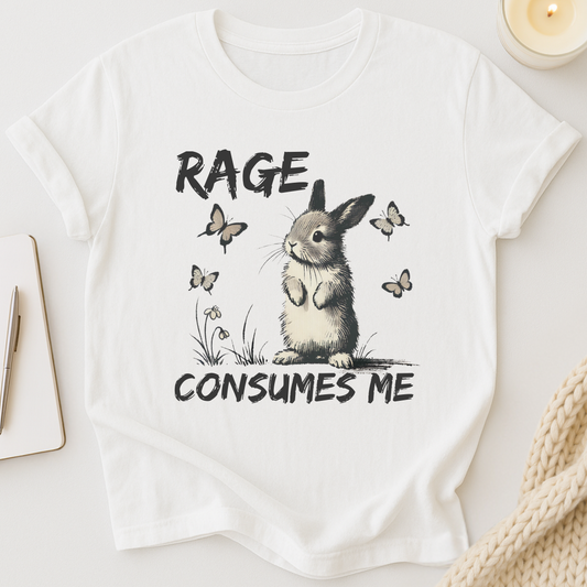 Rage Consumes Me (Rabbit & Butterflies) T-shirt