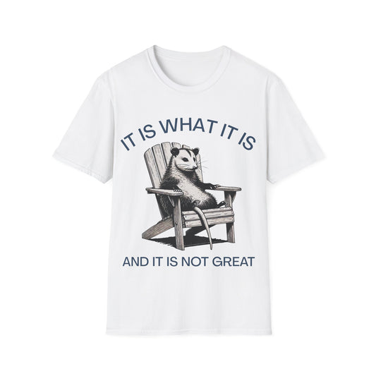 It Is What It Is And It Is Not Great (Opossum) T-shirt