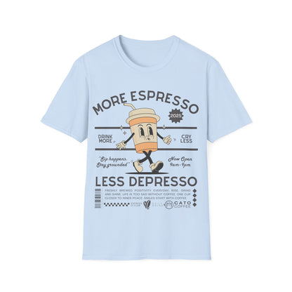 More Espresso Less Depresso (Retro) T-shirt