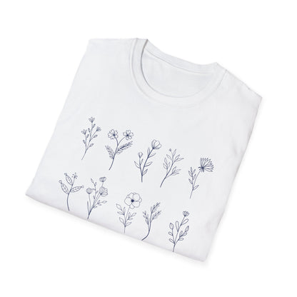 We All Bloom In Our Own Time (Floral Line Art) T-shirt