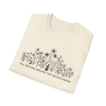 You Belong Among The Wildflowers (Line Art) T-shirt