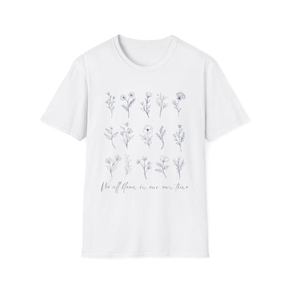 We All Bloom In Our Own Time (Floral Line Art) T-shirt