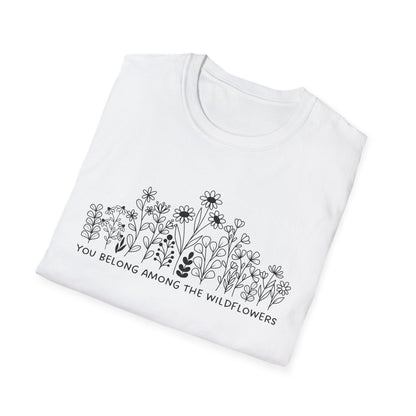 You Belong Among The Wildflowers (Line Art) T-shirt