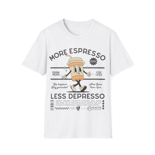 More Espresso Less Depresso (Retro) T-shirt