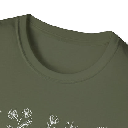 We All Bloom In Our Own Time (Floral Line Art) T-shirt