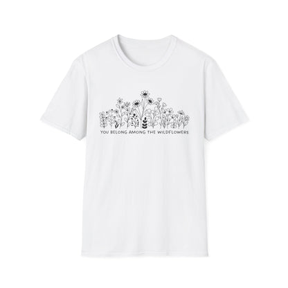 You Belong Among The Wildflowers (Line Art) T-shirt