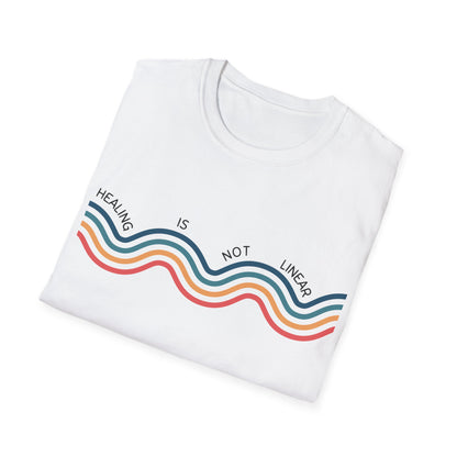 Healing Is Not Linear (Retro Rainbow) T-shirt