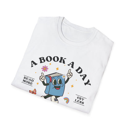 A Book A Day Keeps The Mental Breakdown Away (Retro) T-shirt