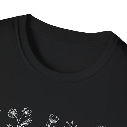 We All Bloom In Our Own Time (Floral Line Art) T-shirt