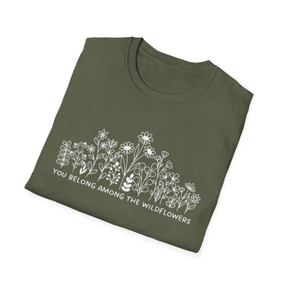 You Belong Among The Wildflowers (Line Art) T-shirt