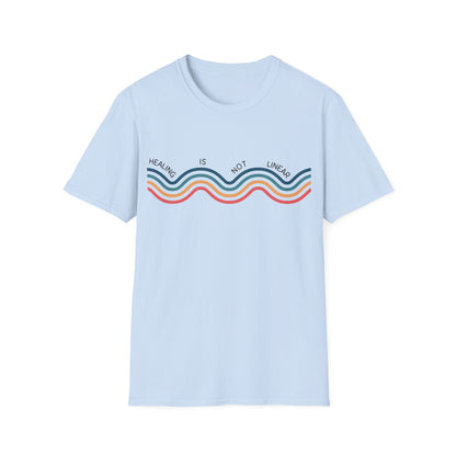 Healing Is Not Linear (Retro Rainbow) T-shirt