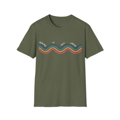 Healing Is Not Linear (Retro Rainbow) T-shirt