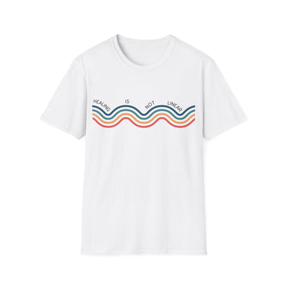 Healing Is Not Linear (Retro Rainbow) T-shirt