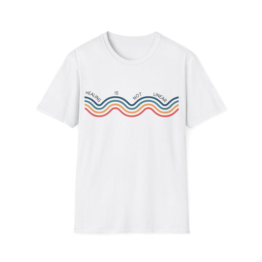 Healing Is Not Linear (Retro Rainbow) T-shirt