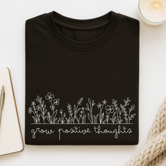 Grow Positive Thoughts (Line Art) T-shirt